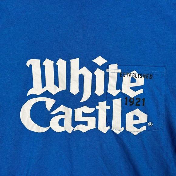 White Castle Hamburger est. 1921 Logo Men's Blue 420 Sliders T-Shirt Men's sz M - Picture 3 of 6